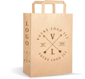 Sac kraft à poignée plate